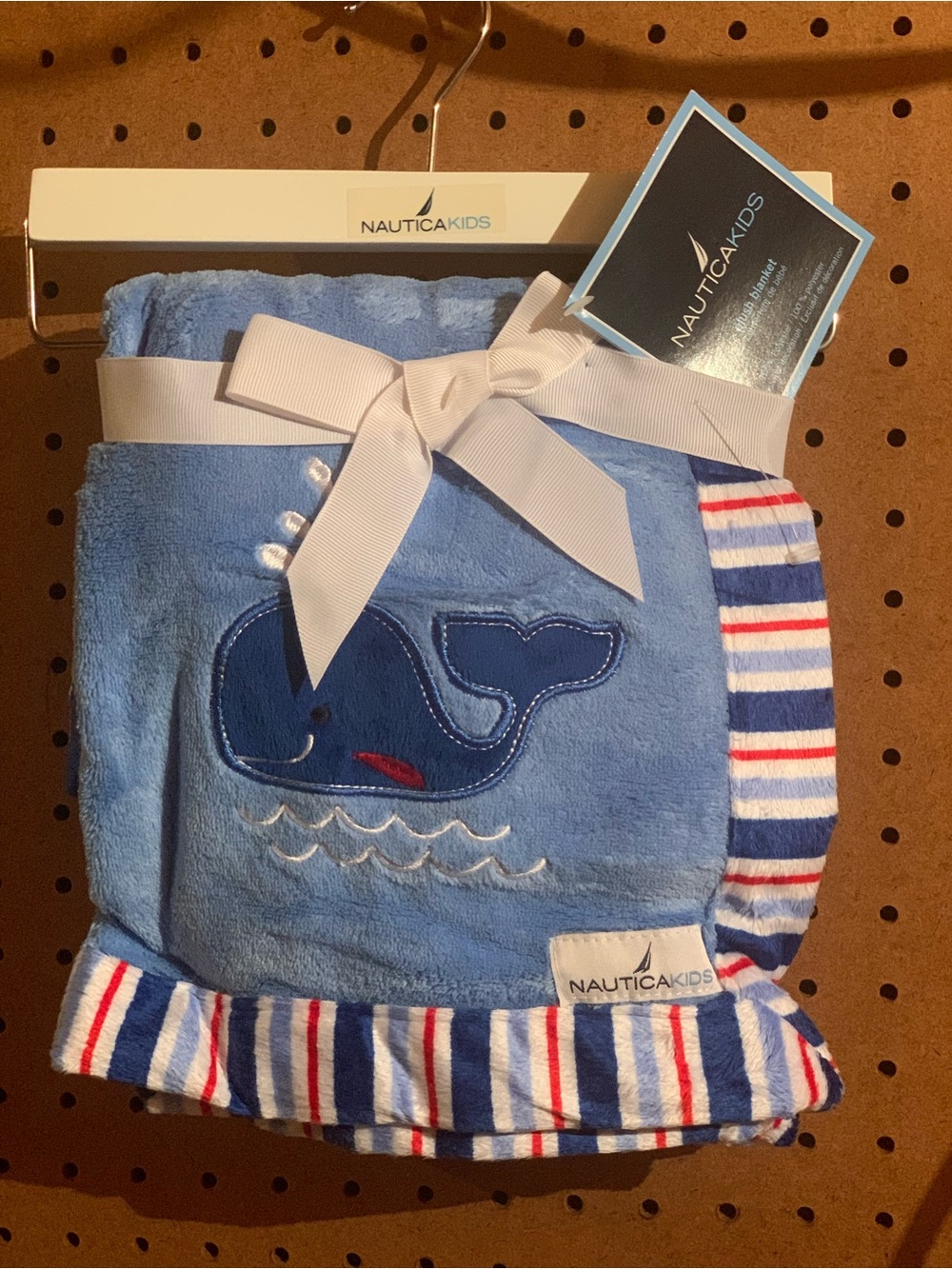 Nautica Kids Blue Whale 🐳 Plush Baby Blanket NWT Vtg